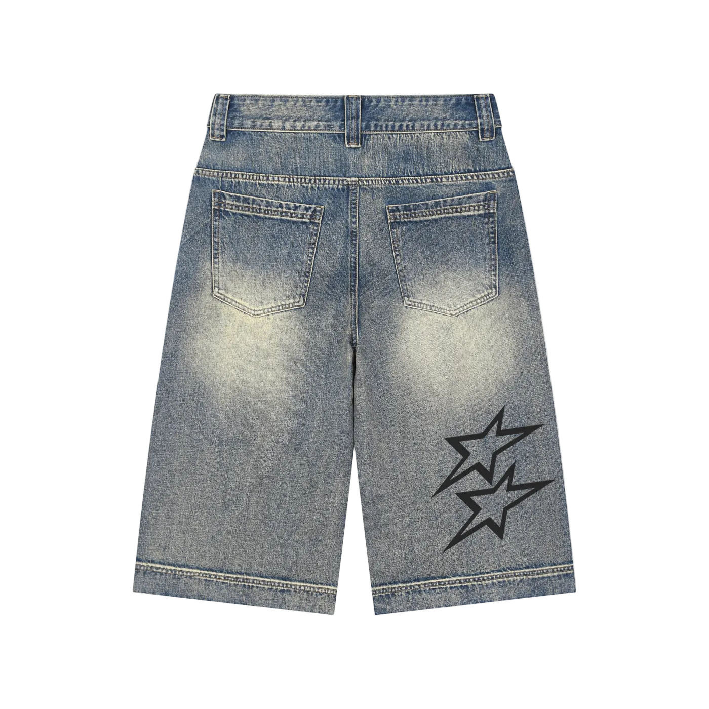Vintage Wash Baggy Denim Shorts