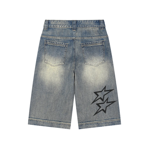 Vintage Wash Baggy Denim Shorts