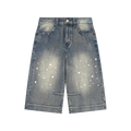 Vintage Wash Baggy Denim Shorts
