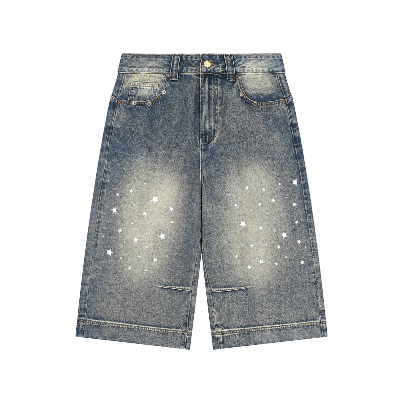 Vintage Wash Baggy Denim Shorts