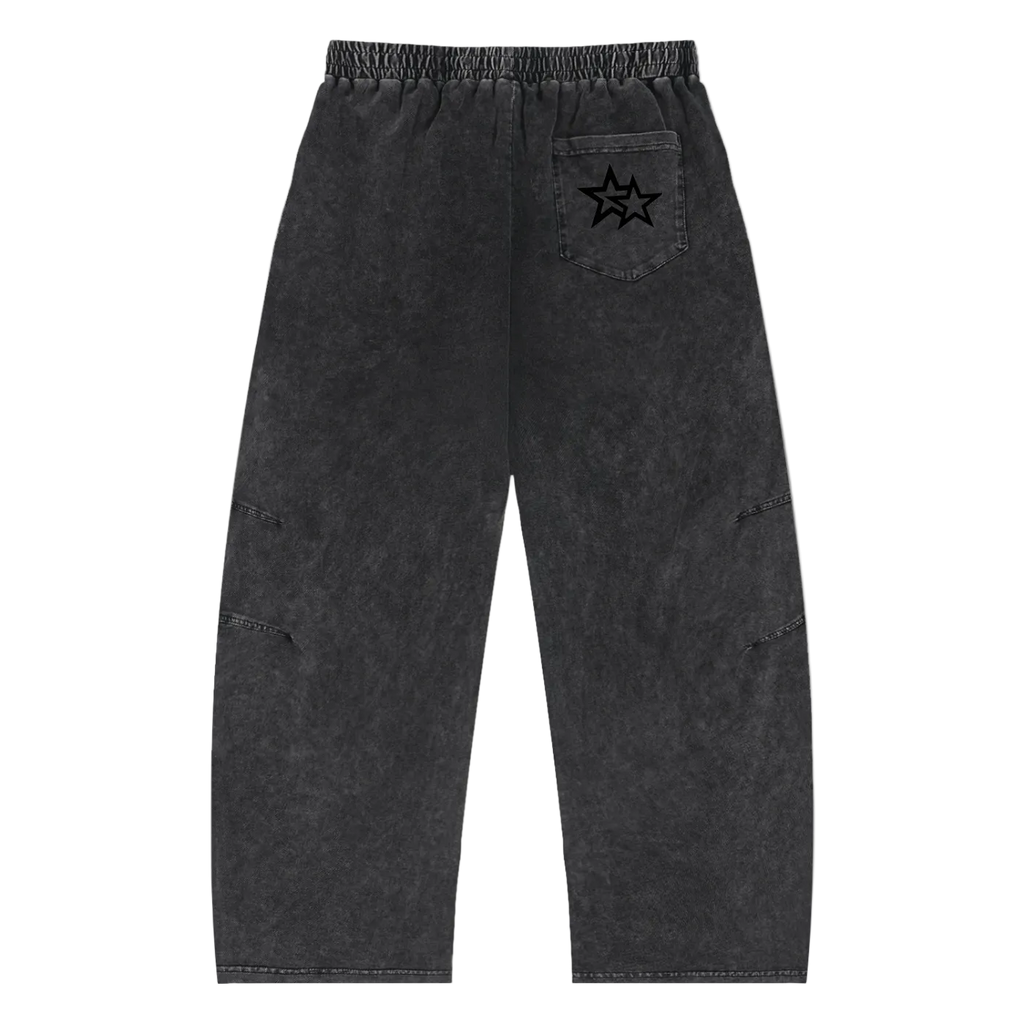 Washed  Drawstring Cotton Pants