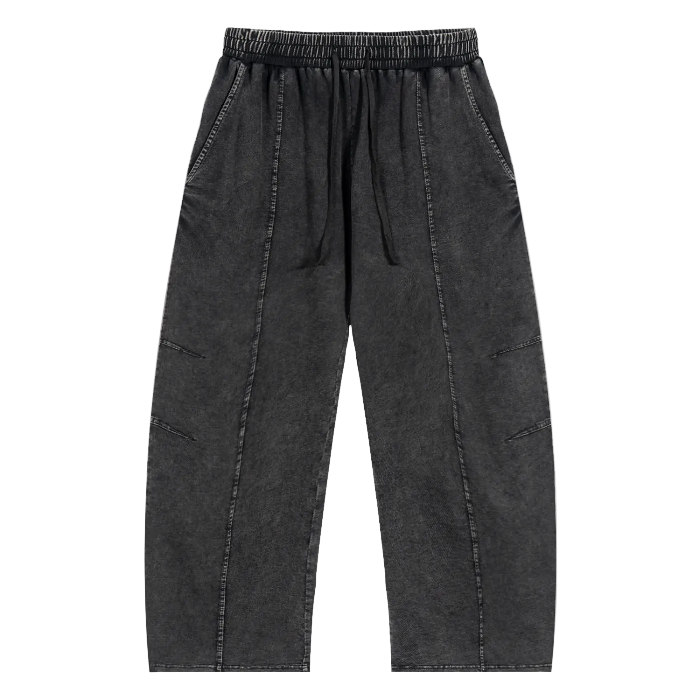 Washed  Drawstring Cotton Pants